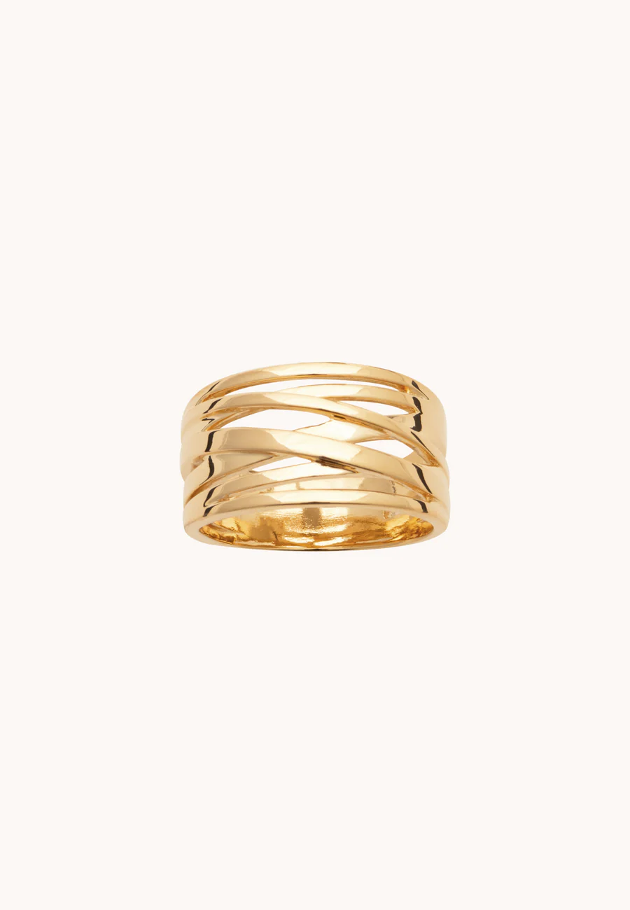Bague Aaya laiton doré 3 microns 18 carats