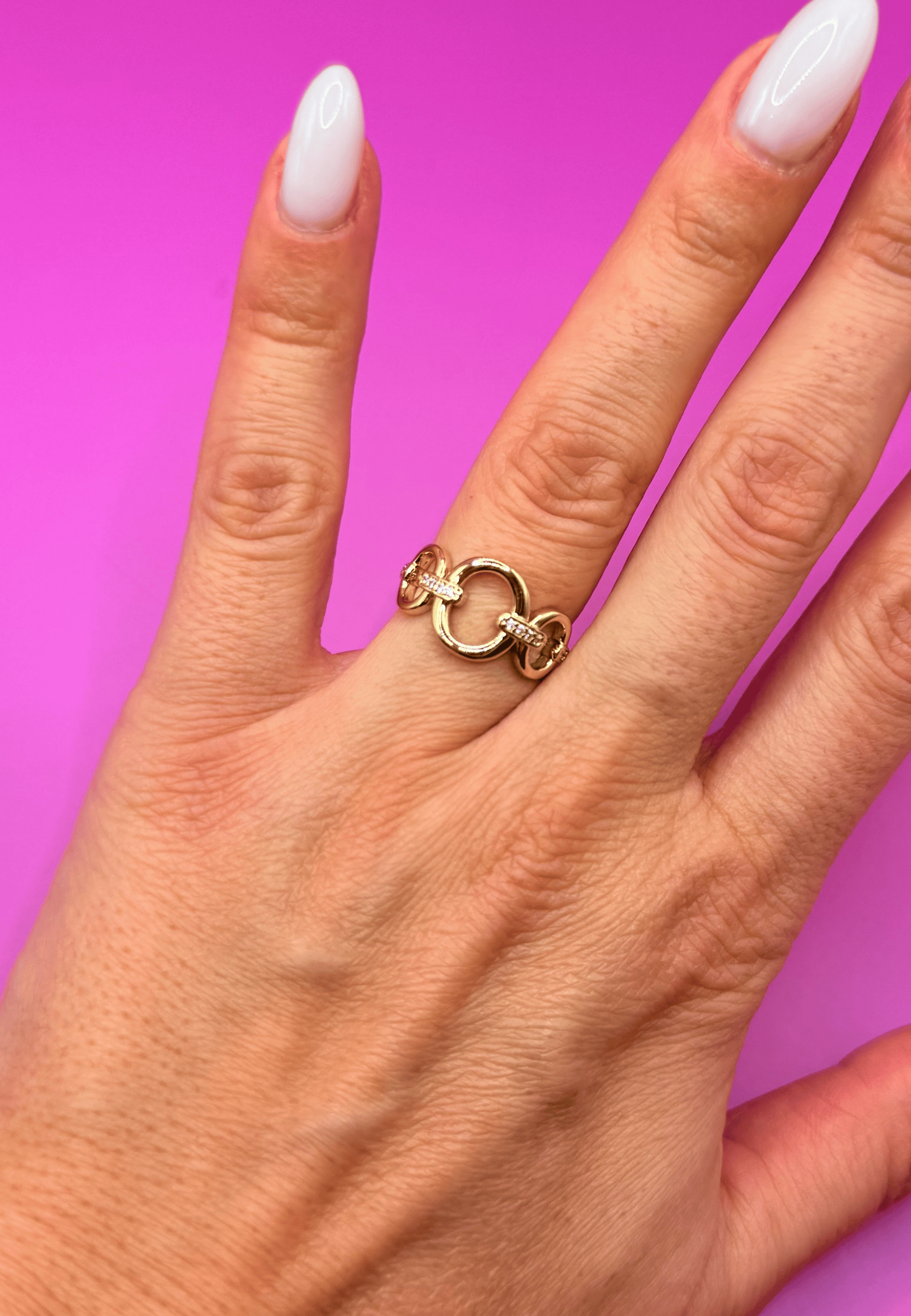 Iris ring in 18-carat 3-micron gold-plated brass