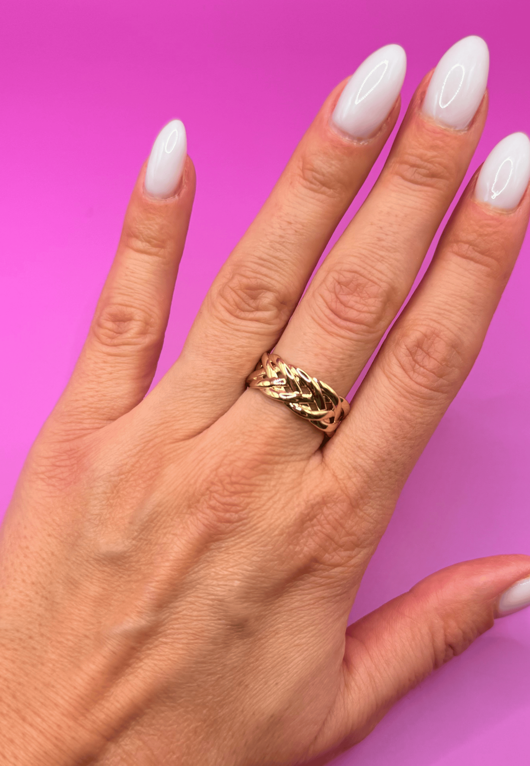 Marine ring in 3 micron 18 carat gold-plated brass