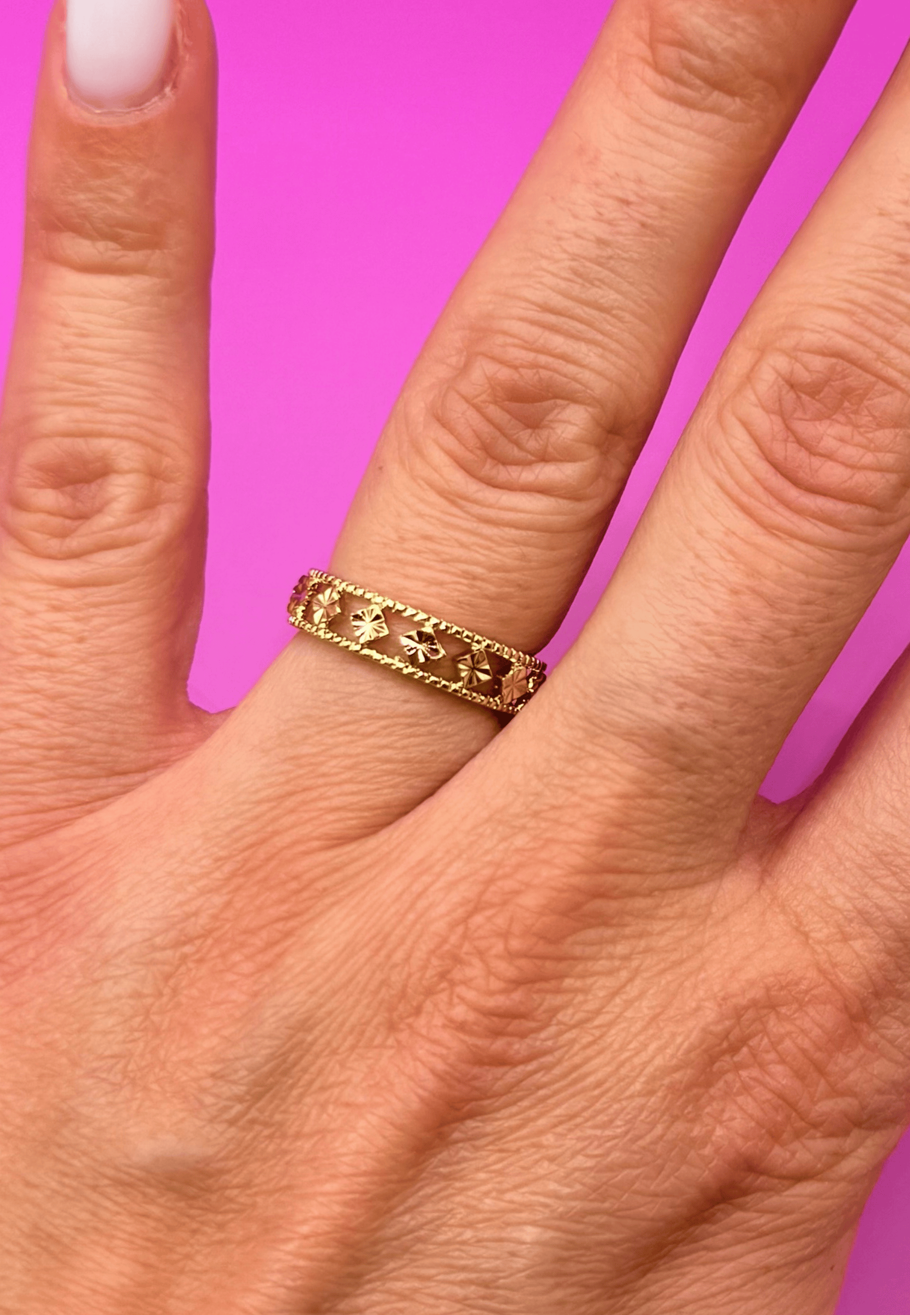 Karine ring in 18-carat 3-micron gold-plated brass