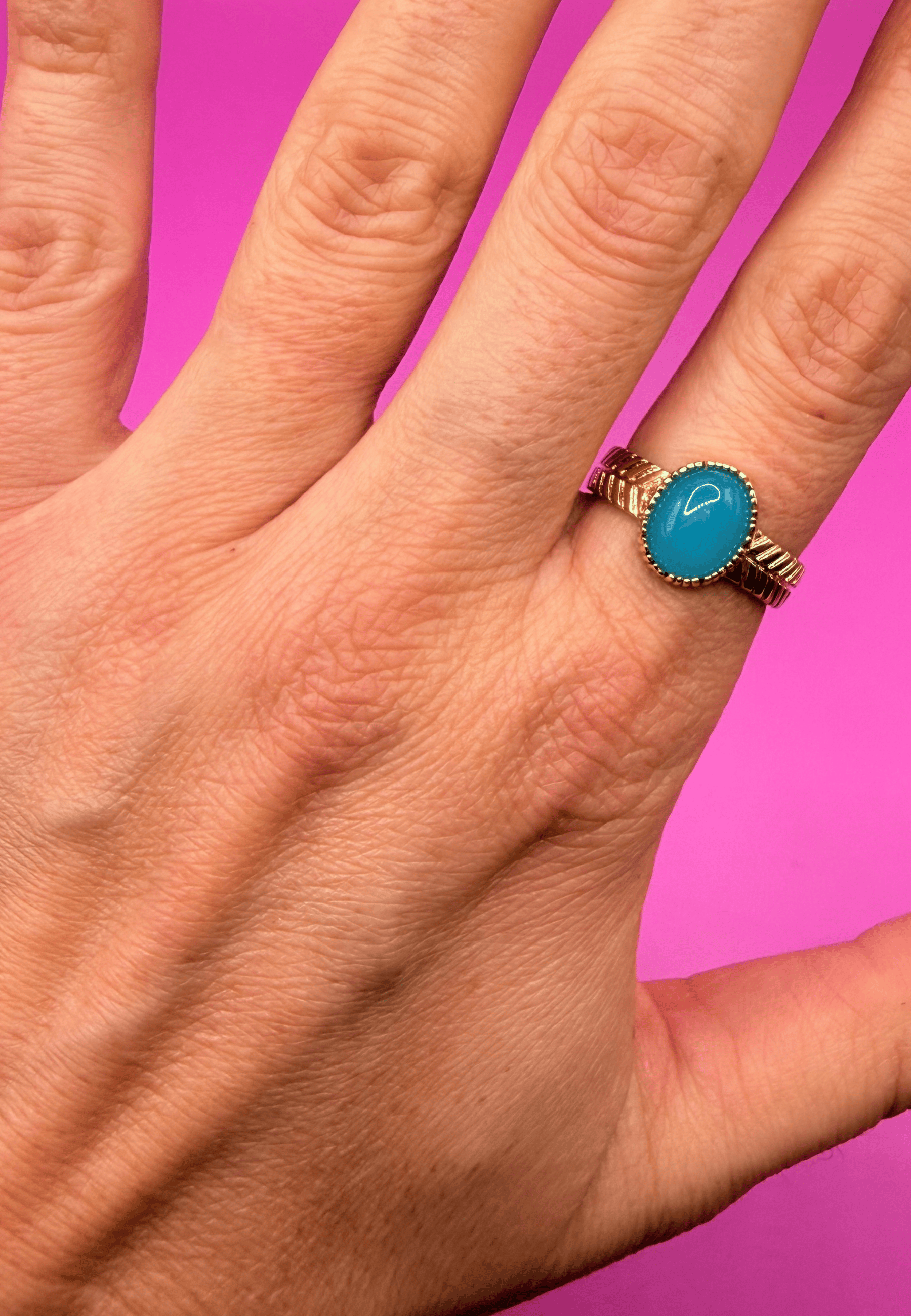 Soraya ring in 18-carat 3-micron gold-plated brass