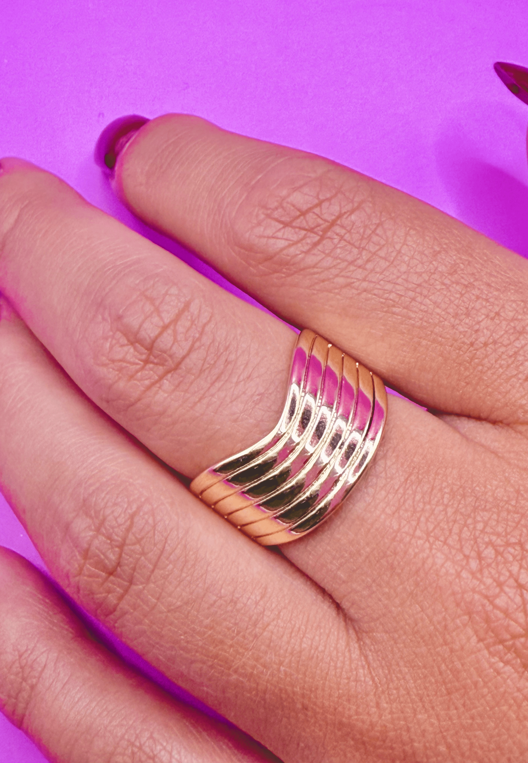 Bague Victoire laiton doré 3 microns 18 carats
