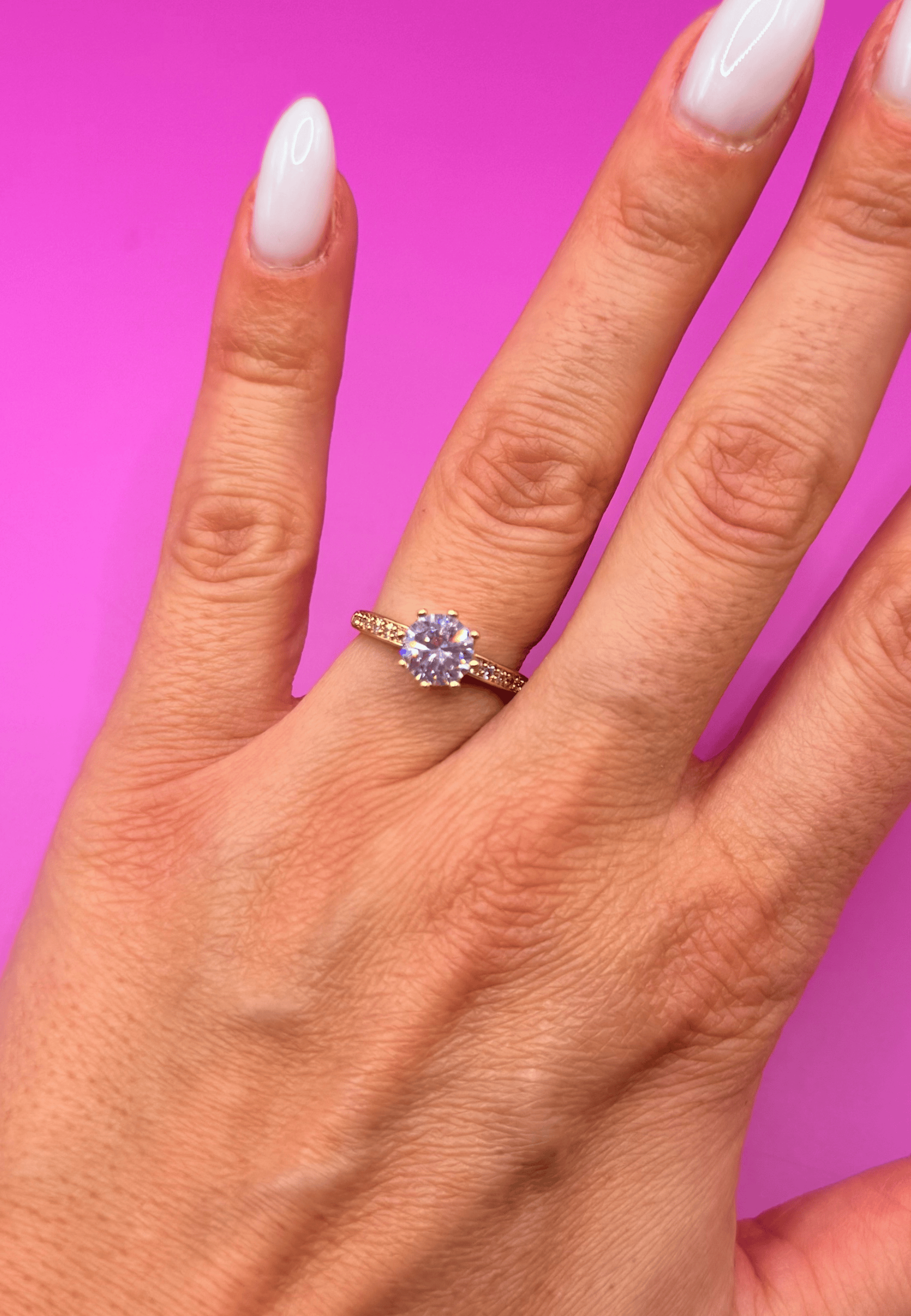 Magalie ring in 3 micron 18-carat gold-plated brass