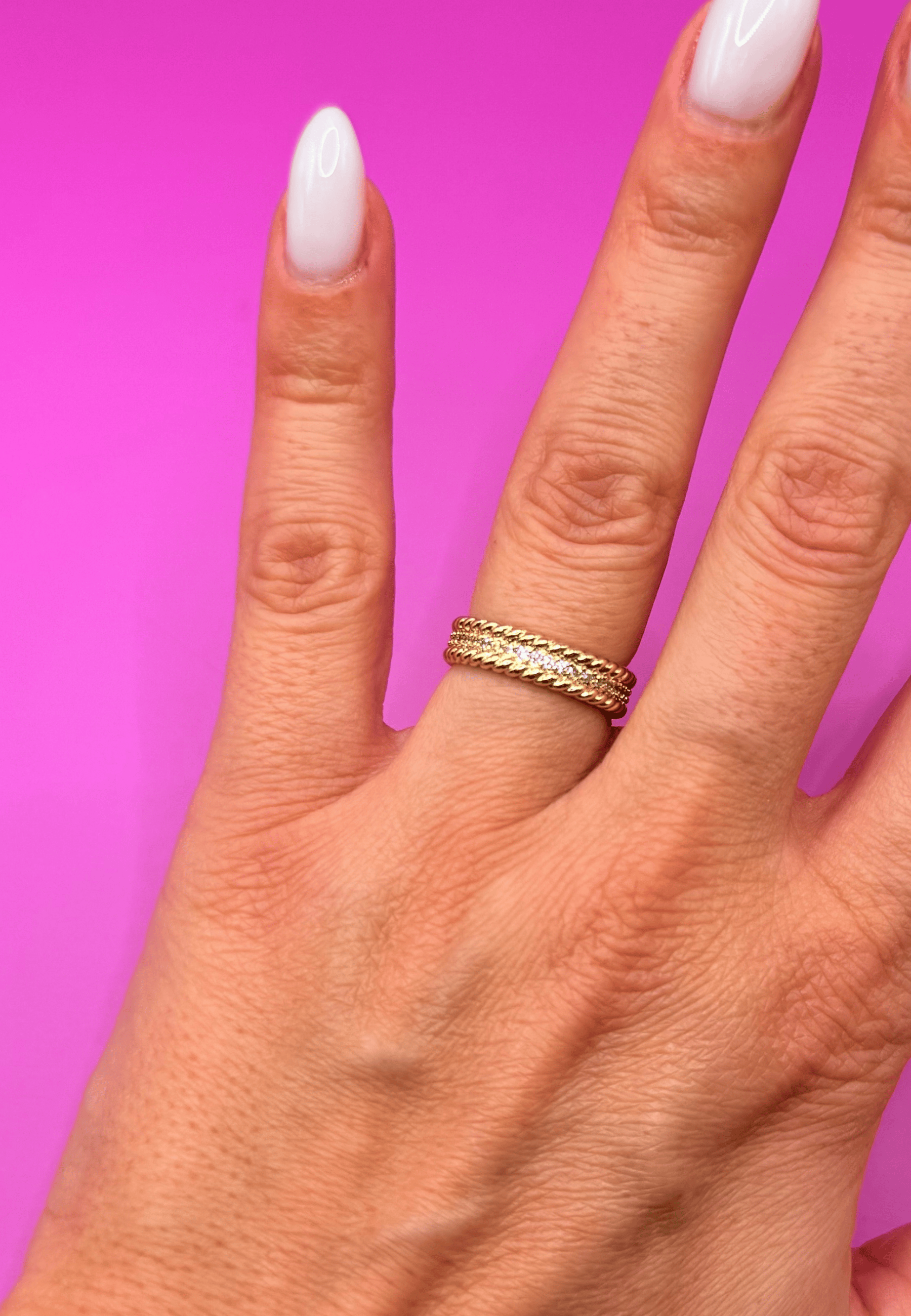 Manon ring in 18-carat 3-micron gold-plated brass