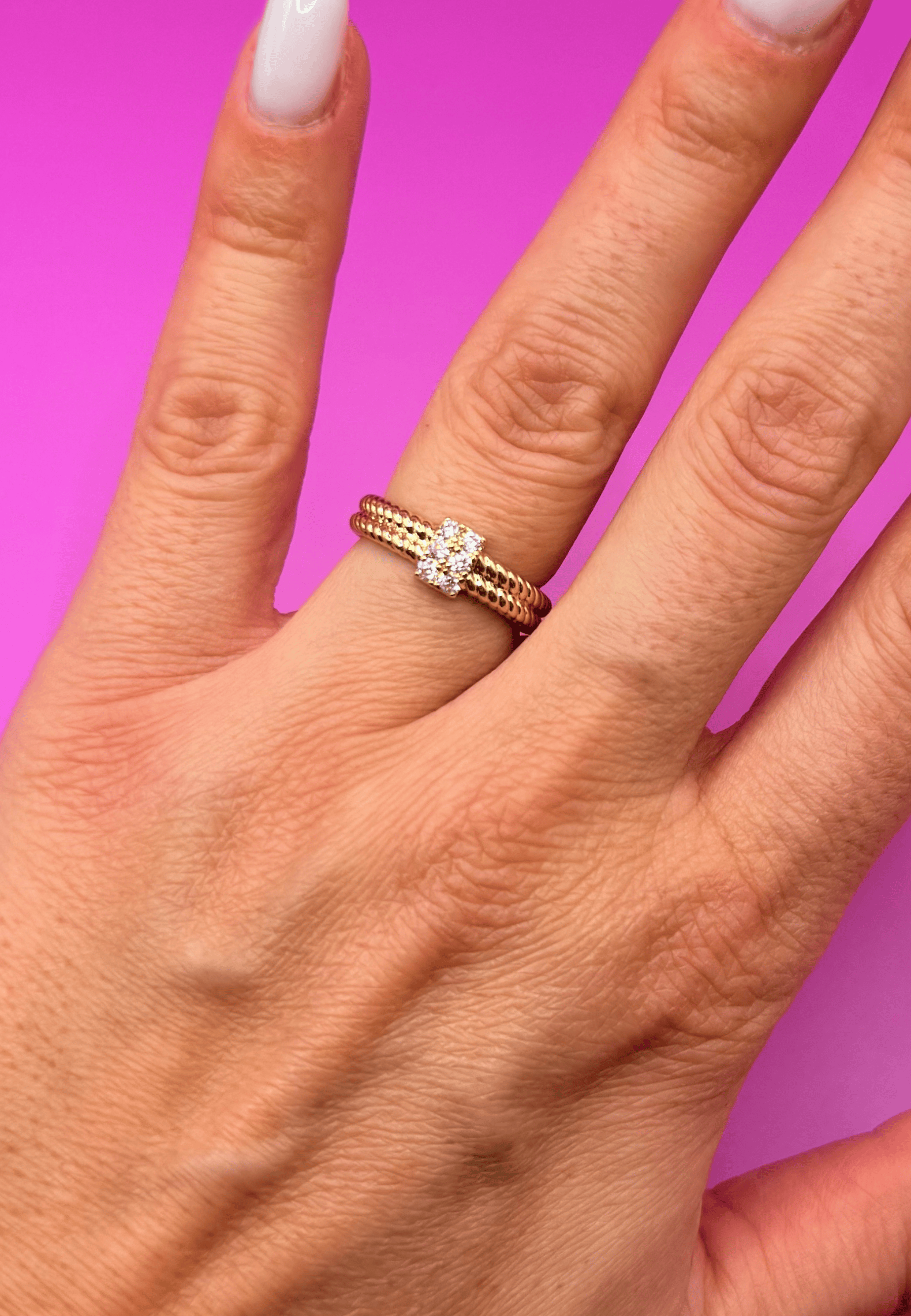 Sylvie ring in 3 micron 18-carat gold-plated brass
