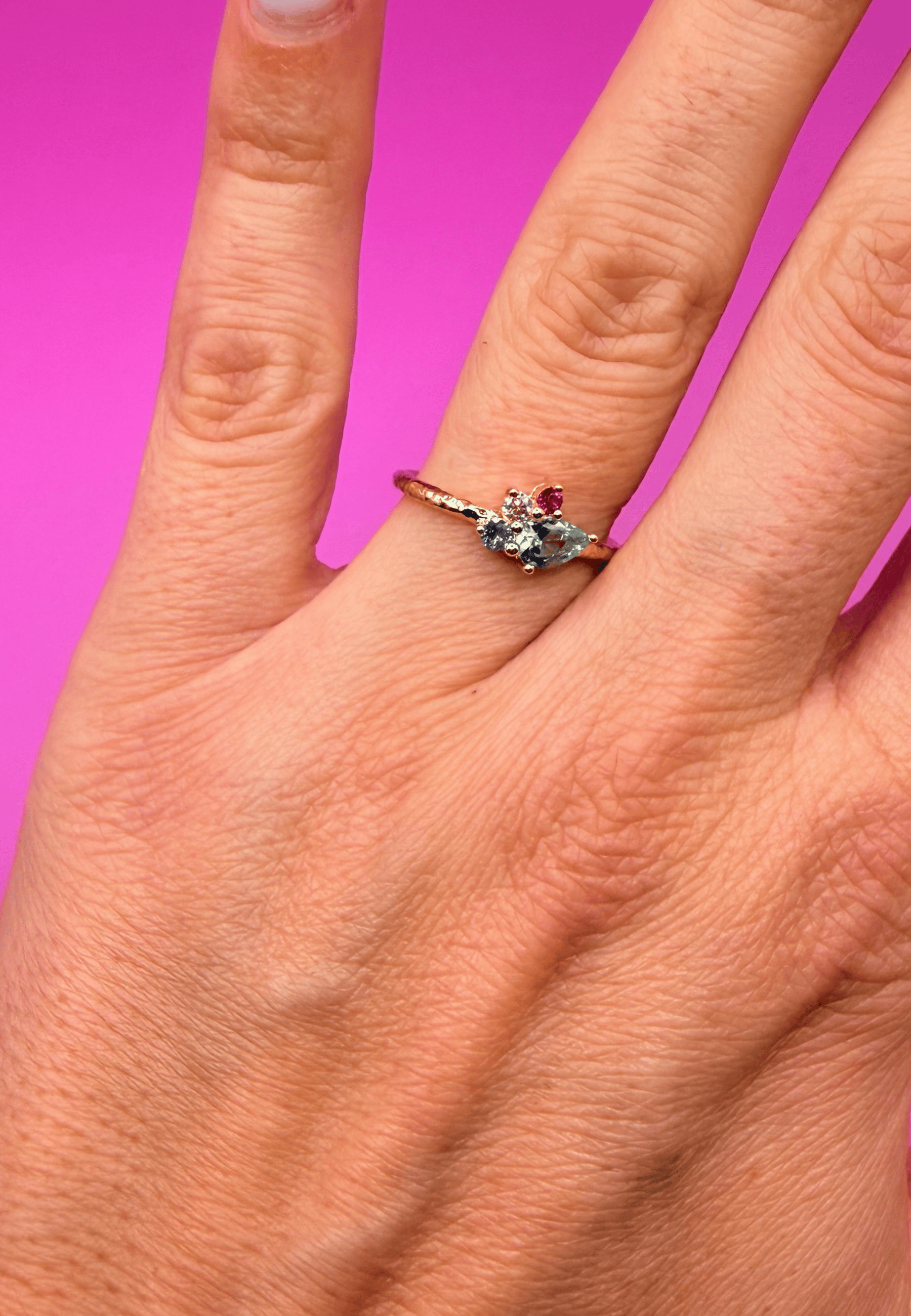 Mounia ring in 3 micron 18-carat gold-plated brass