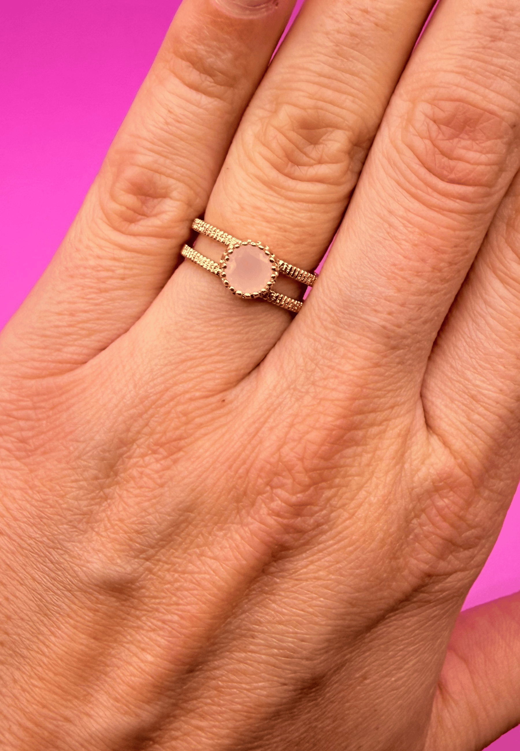 Bague Magnolia laiton doré 3 microns 18 carats