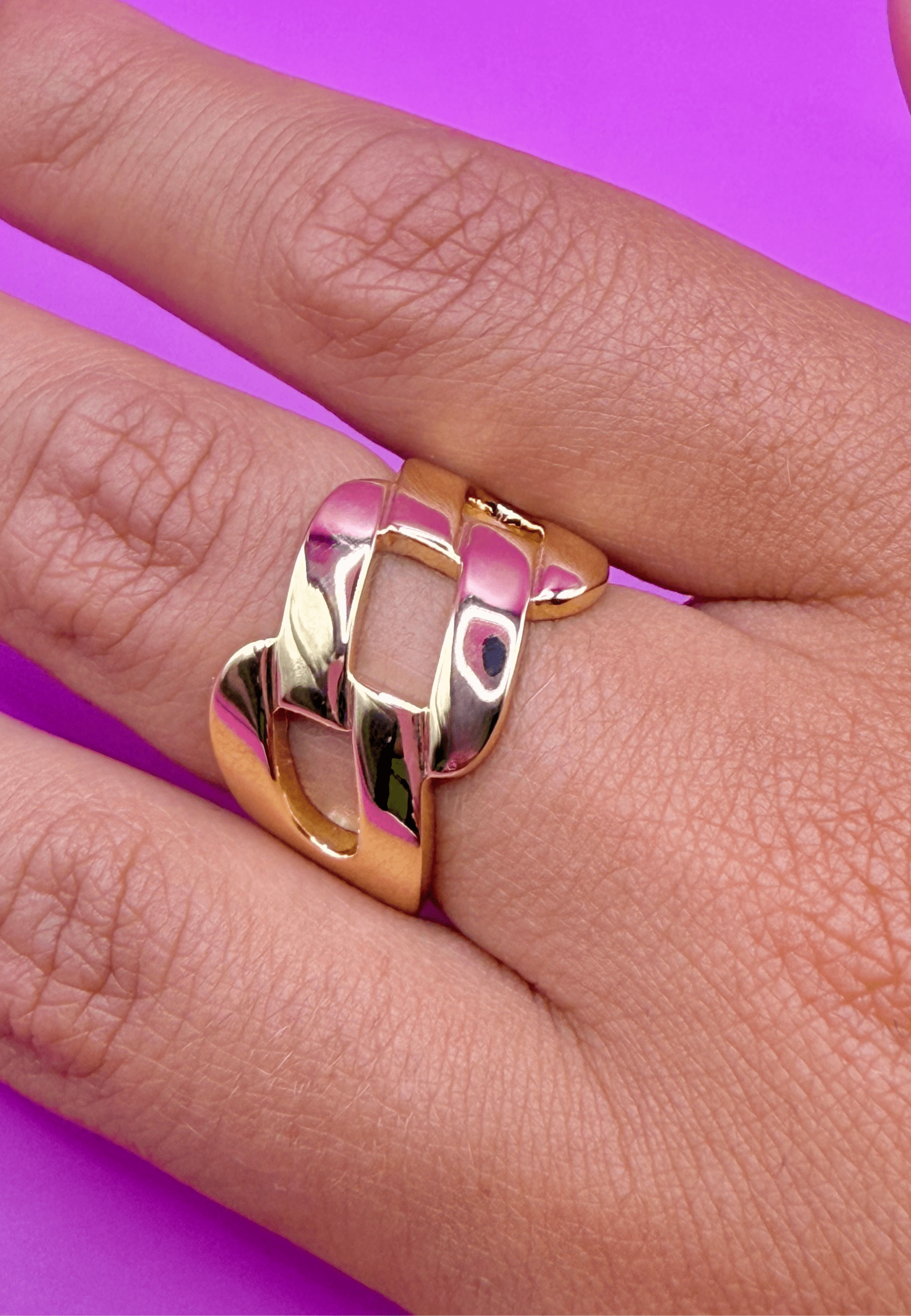 Bague Ambre laiton doré 3 microns 18 carats